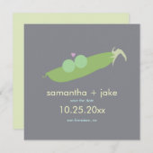 Zwei Erbsen in einem Pod Save the Date: grau Save The Date (Vorne/Hinten)