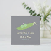 Zwei Erbsen in einem Pod Save the Date: grau Save The Date (Stehend Vorderseite)