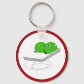 Zwei Erbsen in einem Pod Schlüsselanhänger (Vorderseite)