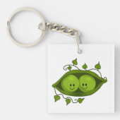 Zwei Erbsen in einem Pod Schlüsselanhänger (Vorderseite)