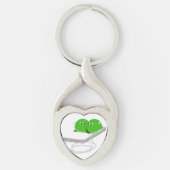 Zwei Erbsen in einem Pod Schlüsselanhänger (Vorderseite)