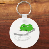 Zwei Erbsen in einem Pod Schlüsselanhänger (Vorderseite)