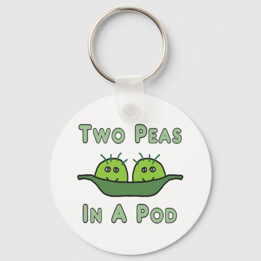 Zwei Erbsen in einem Pod Schlüsselanhänger (Vorderseite)