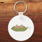 Zwei Erbsen in einem Pod Schlüsselanhänger (Vorderseite)