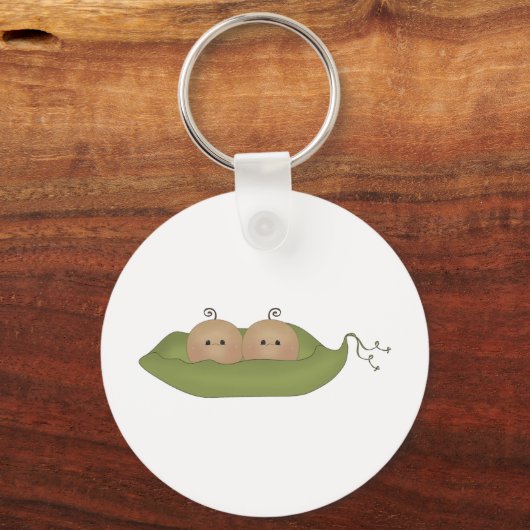 Zwei Erbsen in einem Pod Schlüsselanhänger (Vorderseite)