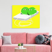 Zwei Erbsen in einem Pod (Text hinzufügen) Leinwanddruck (Insitu (Wohnzimmer))