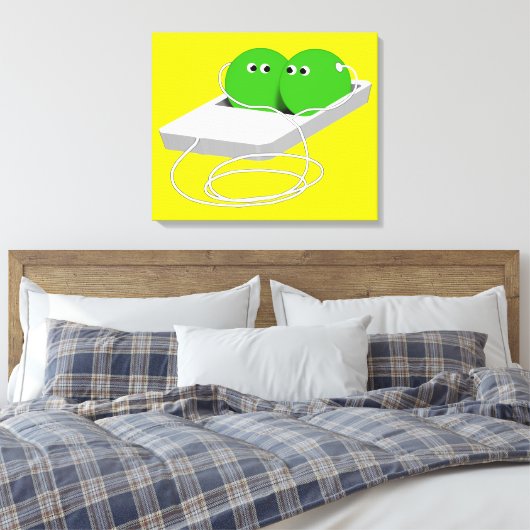Zwei Erbsen in einem Pod (Text hinzufügen) Leinwanddruck (Insitu (Schlafzimmer))