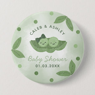 Zwei Erbsen in einem Pod - Twin Boy und Girl Baby Button