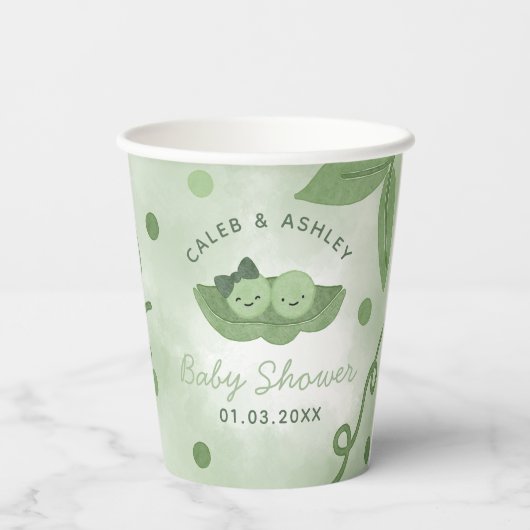 Zwei Erbsen in einem Pod - Twin Boy und Girl Baby Pappbecher (Rückseite)