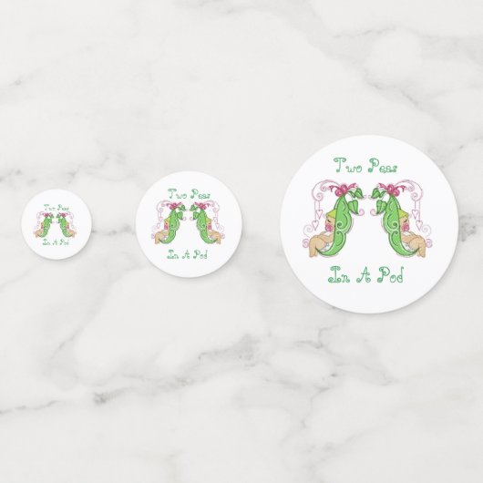 Zwei Erbsen in einem Pod Twin Table Confetti Konfetti (Vorderseiten)