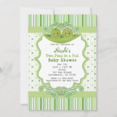 Zwei Erbsen in einem Pod Twins Baby Dusche Einladu Einladung (Vorderseite)