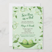 Zwei Erbsen in einem Pod Twins Baby Dusche Einladu Einladung (Vorderseite)