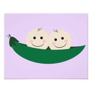 Zwei Erbsen in einem Pod-Twins-Baby Fotodruck