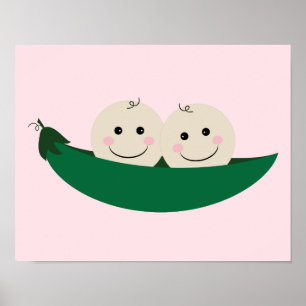 Zwei Erbsen in einem Pod-Twins-Baby Poster