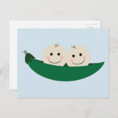 Zwei Erbsen in einem Pod-Twins-Baby Postkarte (Vorne/Hinten)