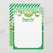 Zwei Erbsen in einem Pod Twins Kinderdusche Geburt Dankeskarte (Vorne/Hinten)