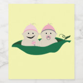 Zwei Erbsen in einem Pod-Twins-Kindermädchen Weinetikett (Einzelnes Label)