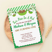 Zwei Erbsen in einem Pod - Zwillinge zum Geburtsta Einladung