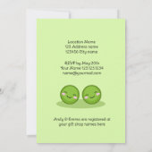 Zwei Erbsen in einer duftenden Duschkabine Einladung (Rückseite)