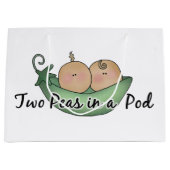 Zwei Erbsen in einer großen Geschenktüte - Zwillin (Vorderseite)