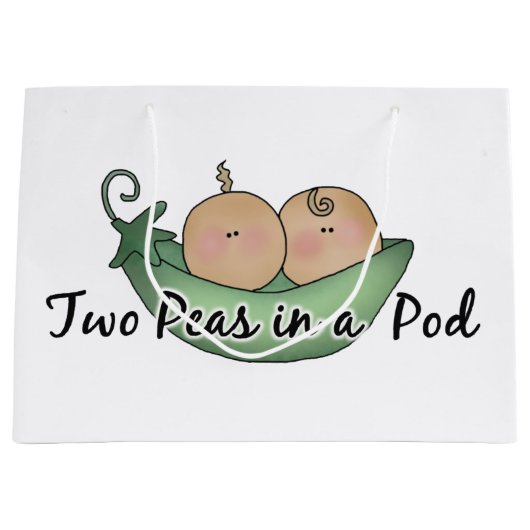 Zwei Erbsen in einer großen Geschenktüte - Zwillin (Vorderseite)