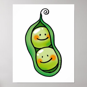 Zwei Erbsen in einer Hülle Poster