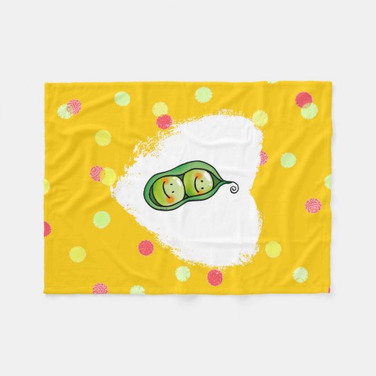 Zwei Erbsen in einer Hülse Fleecedecke (Vorderseite (Horizontal))