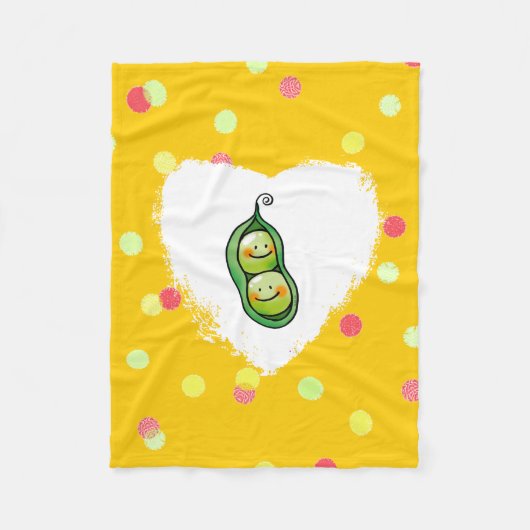 Zwei Erbsen in einer Hülse Fleecedecke (Vorderseite)