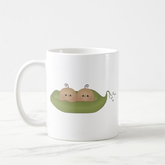 Zwei Erbsen in einer Hülse Kaffeetasse (Links)