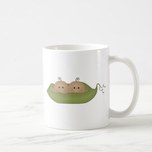Zwei Erbsen in einer Hülse Kaffeetasse (Rechts)
