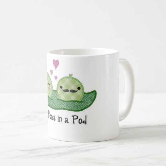 Zwei Erbsen in einer Hülse Kaffeetasse (VorderseiteRechts)