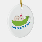 Zwei Erbsen in einer Hülse Keramik Ornament (Rechts)