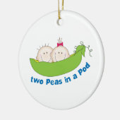 Zwei Erbsen in einer Hülse Keramik Ornament (Links)