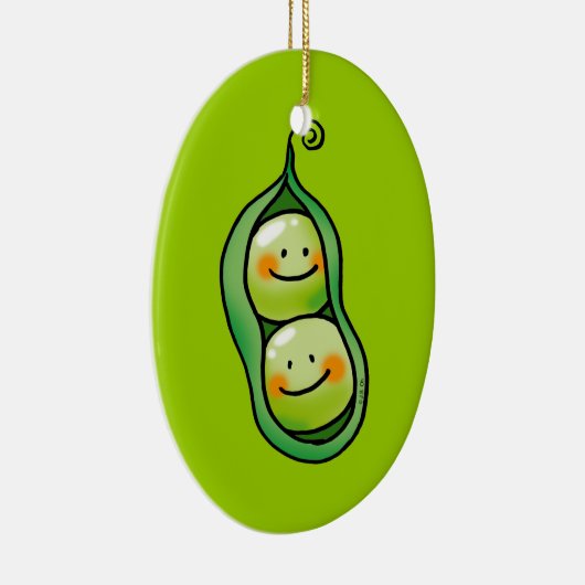 Zwei Erbsen in einer Hülse Keramikornament (Rechts)