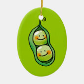 Zwei Erbsen in einer Hülse Keramikornament (Vorne)