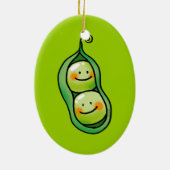 Zwei Erbsen in einer Hülse Keramikornament (Hinten)