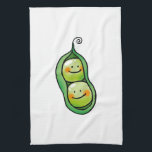 zwei Erbsen in einer Hülse Küchentuch<br><div class="desc">Cartoonerbse,  können Sie dieses Produkt,  indem Sie personifizieren "drücken,  besonders anfertigen ihn" Knopf.</div>