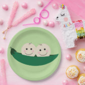Zwei Erbsen in einer Hülse paart Baby Pappteller (Party)