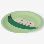 Zwei Erbsen in einer Hülse paart Baby Pappteller (Schrägansicht)