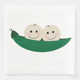 Zwei Erbsen in einer Hülse paart Baby Serviette