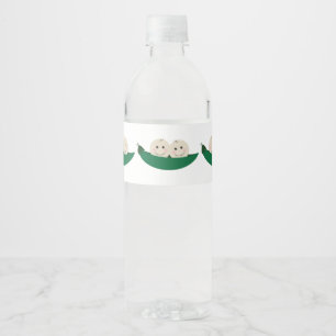 Zwei Erbsen in einer Hülse paart Baby Wasserflaschenetikett