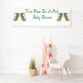 Zwei Erbsen in einer Hülse paart Babyparty-Fahne Banner (Insitu)