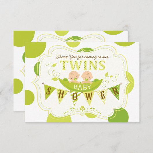 Zwei Erbsen in einer Hülse paart danken Ihnen Dankeskarte (Vorne/Hinten)