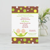 Zwei Erbsen in einer Hülse paart Einladung (Stehend Vorderseite)