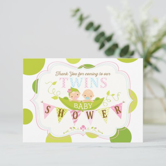 Zwei Erbsen in einer Hülse paart Jungen, den Dankeskarte (Stehend Vorderseite)