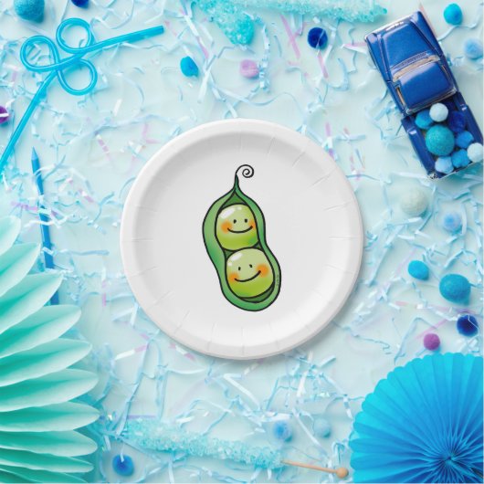 Zwei Erbsen in einer Hülse Pappteller (Party)