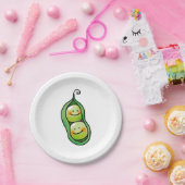 Zwei Erbsen in einer Hülse Pappteller (Party)