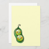 Zwei Erbsen in einer Hülse, Zwillings-Babyparty Einladung (Vorne/Hinten)