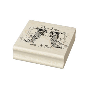 Zwei Erbsen in einer Hülsen-Briefmarke Gummistempel