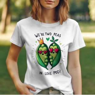 Zwei Erbsen in einer Liebe Pod Adorable Valentines T-Shirt